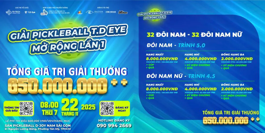 Giải PickleBall T.D Eye mở rộng lần 1
