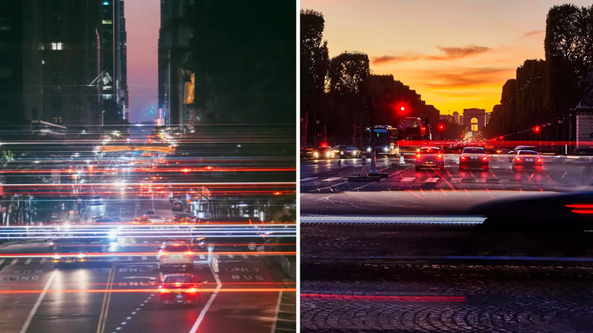 Hình ảnh thị lực khi lái xe ào ban đêm bị ảnh hưởng bởi loạn thị.