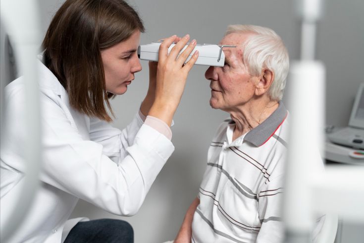 Regular eye exams every 3–6 months help detect complications of myopia early in older adults