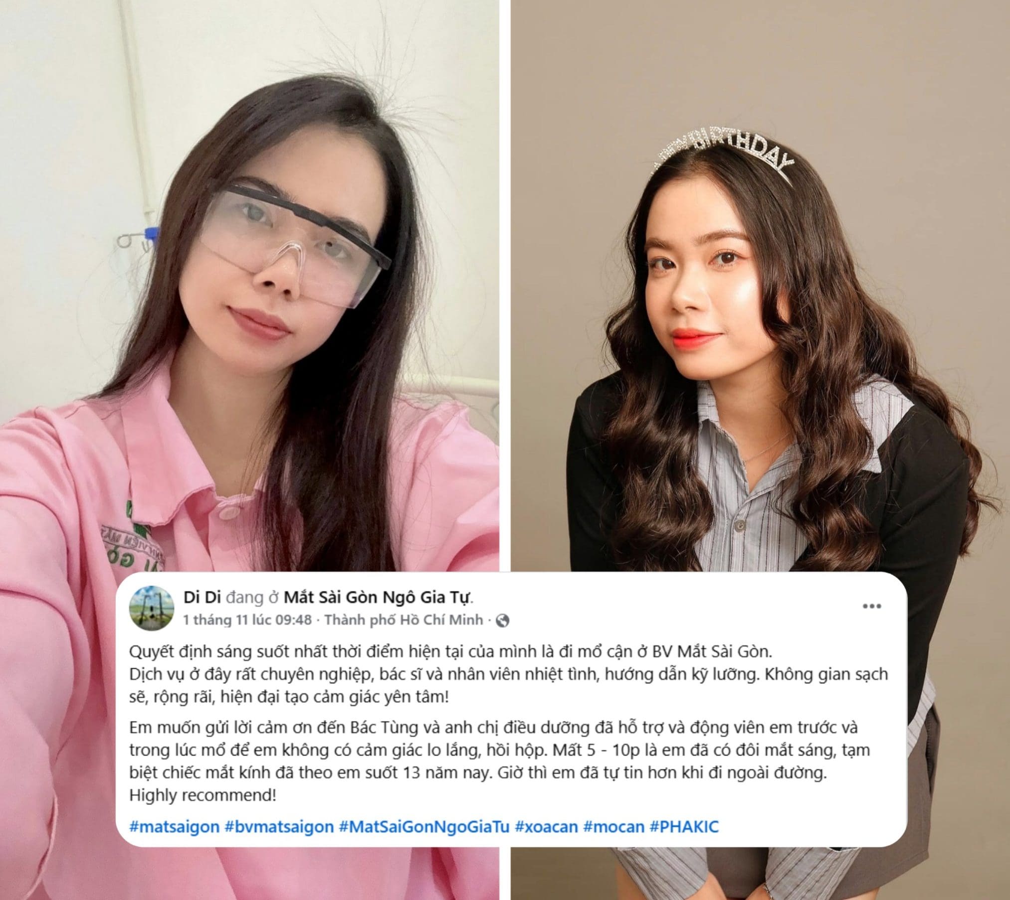 Thúy Duy sau phẫu thuật PHAKIC ICL