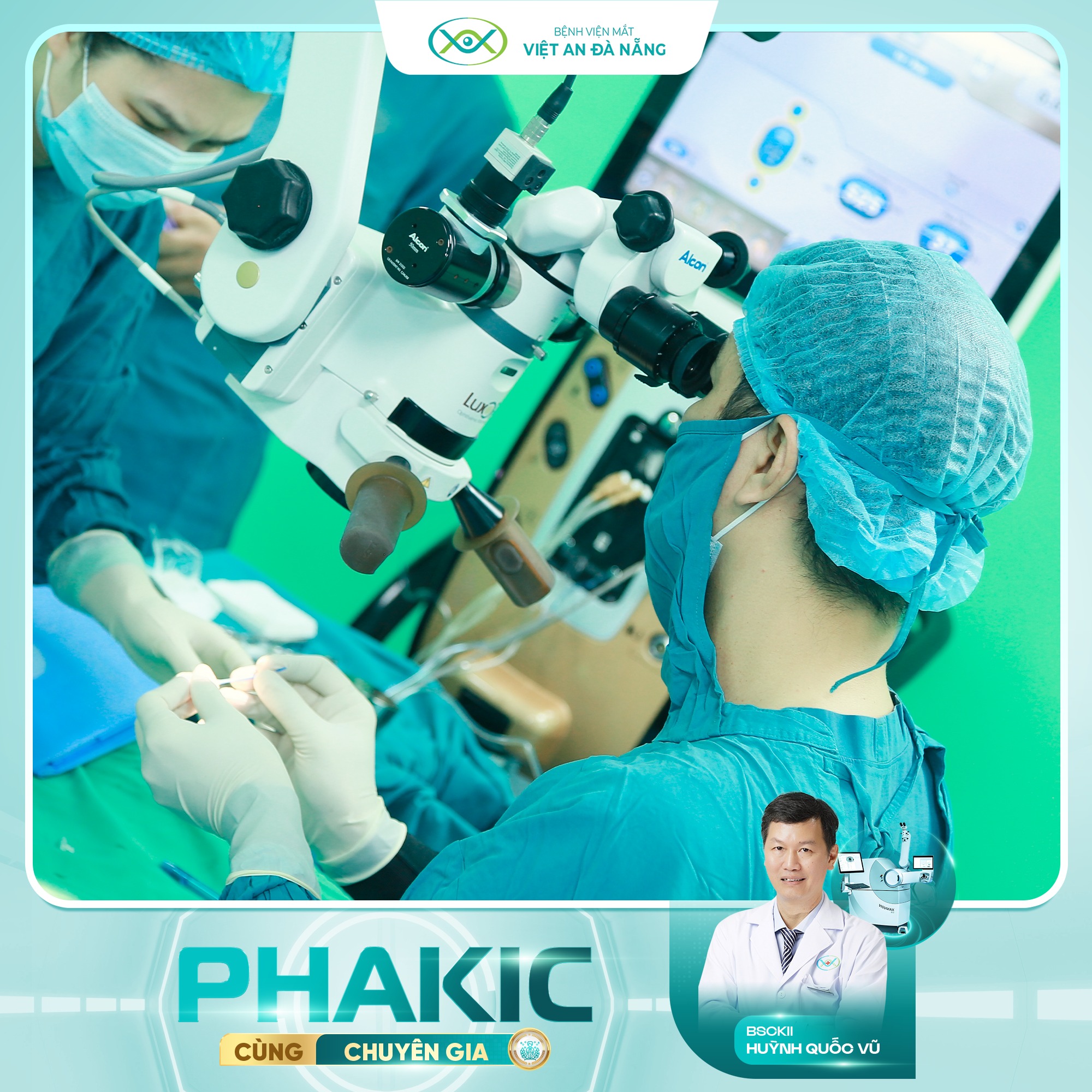 BS.CKII Huỳnh Quốc Vũ được biết đến là bác sĩ luôn theo sát những tiến bộ trong ngành, từ các phương pháp laser như SMILE, Femtosecond LASIK đến những giải pháp hiện đại như Phakic ICL.